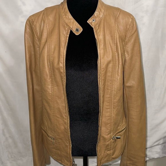Express Leather Jacket Tan - Picture 4 of 11